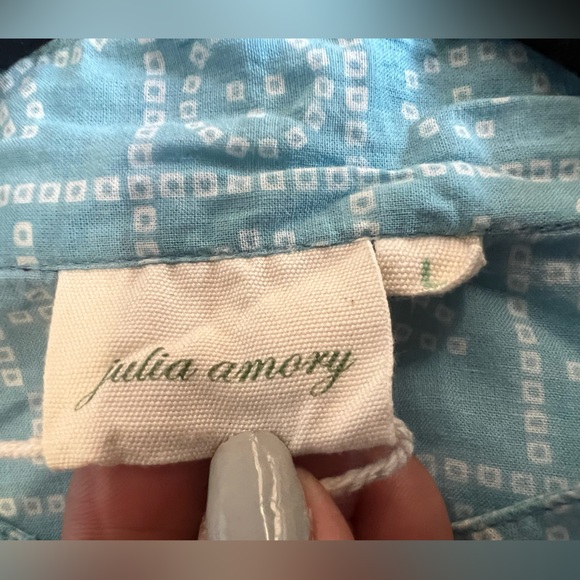 Elegant Blue and White Long Sleeve Dress - Picture 8 of 10